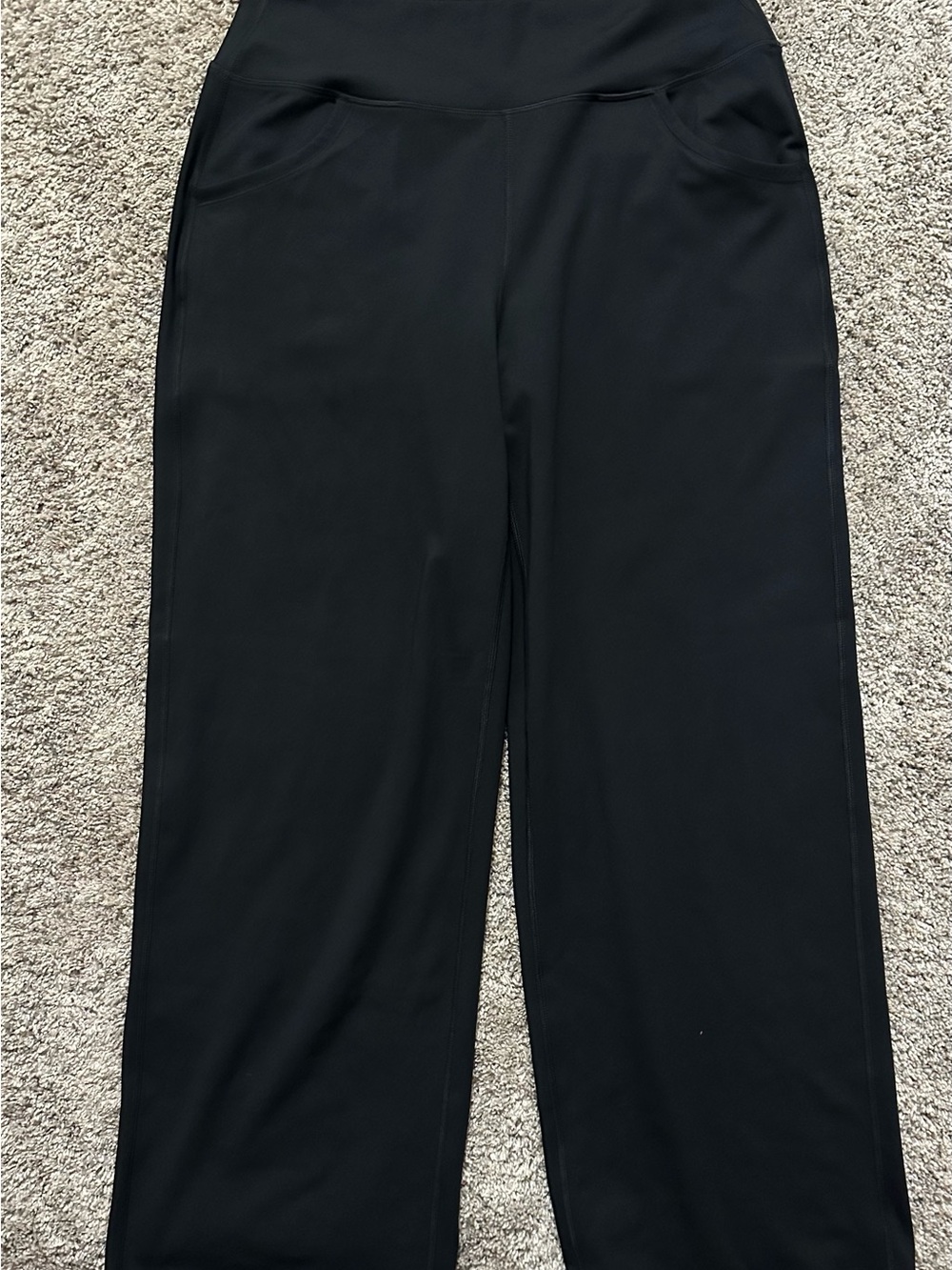 NWT Promover Wide Leg Yoga Pants Black - High Waisted with Pockets - Size L (10)